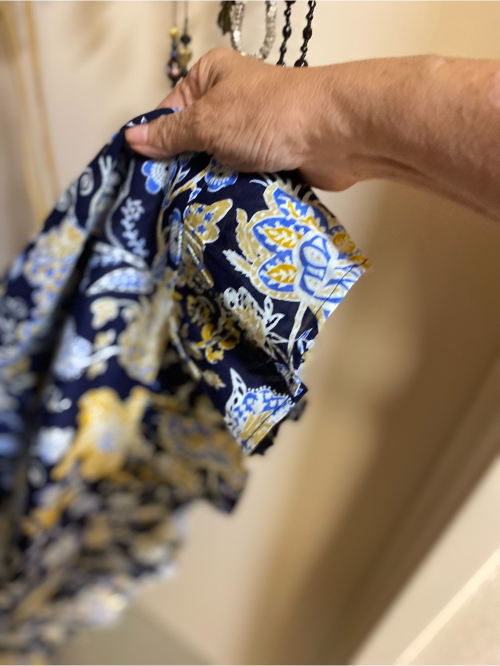 Elan Navy and Yellow Floral Ruffled Midi Dress - Picture 10 of 16